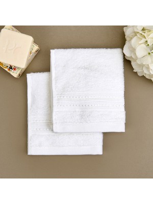 Matmel Soft Lapa 2'li Havlu Seti - Beyaz - 30X30 cm