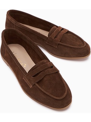 Limoya Solina Hakiki Deri Kahve Süet Makosen Ayakkabı Rahat Günlük Loafer