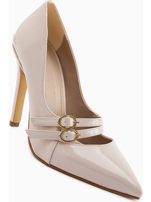 Limoya Dolly Bej Rugan Stiletto Kadın Topuklu Ayakkabı