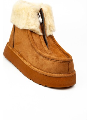 Babalı 1539 Taba Süet Kalın Taban Kadın Bot