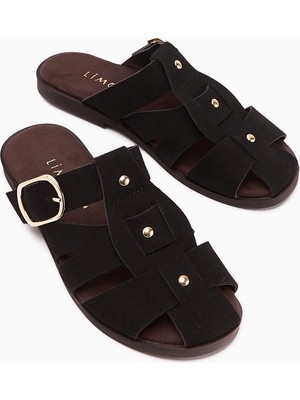 Limoya Hima Siyah Comfort Tokalı Kadın Terlik