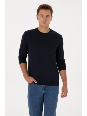 U.S. Polo Assn. Erkek Regular Fit Bisiklet Yaka Lacivert Basic Sweatshirt 50307793-VR033