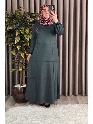 Elmas Tesettür Kadın Tesettür Büyük Beden Giyim Nervür Elbise