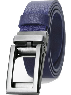 Derikem Lacivert Otomatik Tokalı Deliksiz %100 Hakiki Manda Derisi Klasik Erkek Kemeri