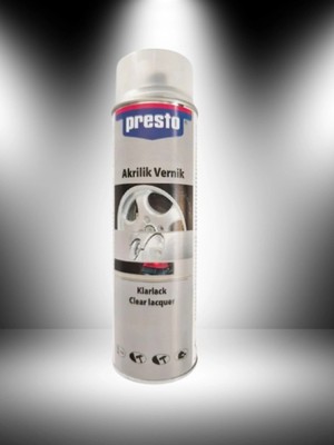 Presto Parlak Şeffaf Sprey Akrilik Vernik 500 Ml.