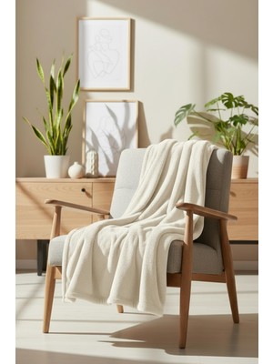 Soley Pufina | Tavşan Tüyü Dokulu Peluş TV Battaniyesi & Koltuk Şalı | 140x190