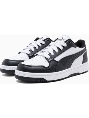Puma Reb-L Jr-White-Black Çocuk Ayakkabı-Siyah Beyaz