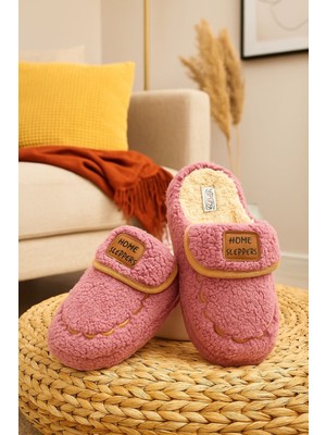 Slipcat Kadın Desenli Peluş Kaymaz Hafif Tabanlı Tüylü Terlik  Ev Terliği