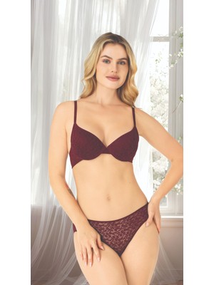 NBB Çiçek Dantelli Destekli Sütyen Takım