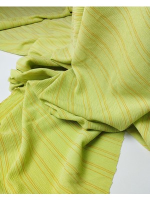 Kumaş Parça Yeşil Turuncu Irmak Örme Jarse (En 160 cm x Boy 220 Cm)