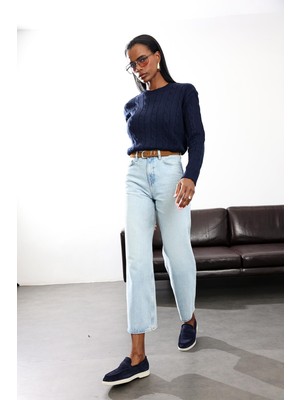 5in1Canpolat Buz Mavi Yüksek Bel Wide Leg Jean