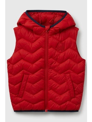 United Colors Of Benetton Erkek Bebek 2TWDGJ00G-25K Yelek Kırmızı