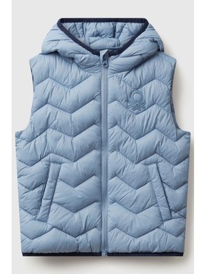 United Colors Of Benetton Erkek Bebek 2TWDGJ00G-25K Yelek Açık Mavi