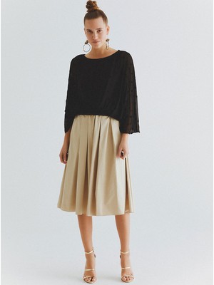 ROMAN Piliseli  Uzun Etek Bej K2015121_024