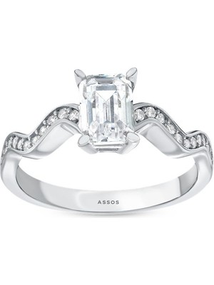 Assos Pırlanta Altın Baget Yüzük - 14K
