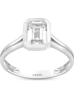 Assos Pırlanta Altın Baget Yüzük - 14K