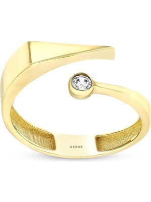 Assos Pırlanta Tasarım Altın Yüzük - 14K