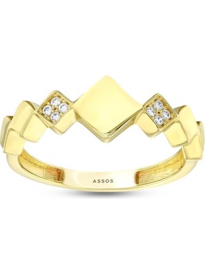 Assos Pırlanta Tasarım Altın Yüzük - 14K