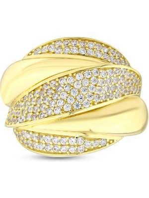 Assos Pırlanta Altın Taşlı Tasarım Yüzük - 14K