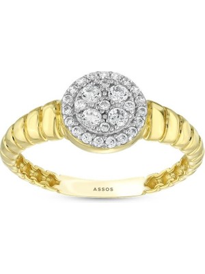 Assos Pırlanta Tasarım Altın Yüzük - 14K