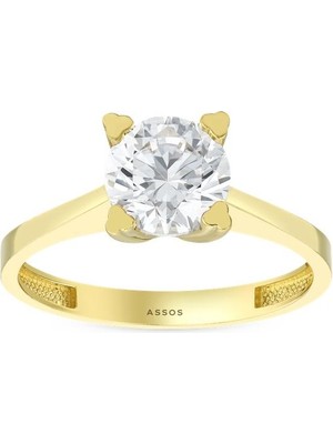 Assos Pırlanta Altın Tektaş Yüzük - 14K