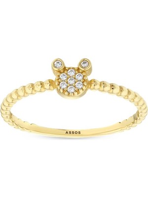 Assos Pırlanta Taşlı Tasarım Altın Yüzük - 14K