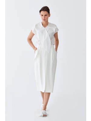 ROMAN Yırtmaç Detaylı Etek Krem Y2015101_047