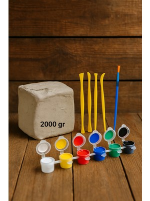 DSH Seramik Hamuru Başlangıç Seti, Kil Çamuru, Oyun Hamuru, Seramik Şekillendirme Kalemi