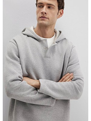 Mavi Kapüşonlu Gri Sweatshirt 0S10518-80018