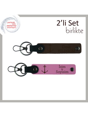 Miawiki Balıkçılıkla Uğraşan Babaya Uygun Doğum Günü Hediyesi, Deniz Temalı Anahtarlık, Koyu Kahve-Pembe