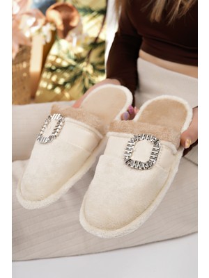 Moda Fırsat Kadın Ev Terliği Peluş Yıkanabilir Içi Yünlü Kürklü Terlik Misafir Çeyiz Bohça Gelin Terliği