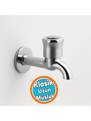 Nzb Uzun Musluk Klasik Pirinç Gövde Sızdırmaz Metal Dayanıklı Lavabo Musluğu Krom Paslanmaz Çeşme