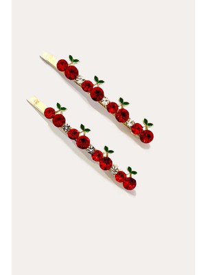New Obsessions Taşlı Kirazlı Tel Toka 2'li Set