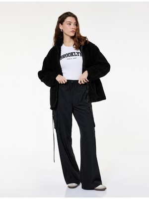 Koton Yüksek Bel Kargo Cepli Geniş Paça Eşofman Altı