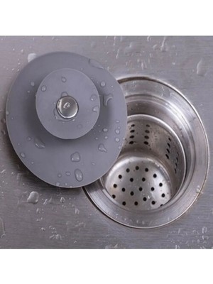 Royal Gross Çok Amaçlı Lavabo Gider Tıkacı | Silikon Süzgeç ve Tıpa | Mutfak, Banyo, Küvet Uyumlu