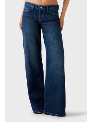 Guess Low Rise Tamamı Taşlı Logolu Regular Fit Düşük Bel Pantolon W5BA1DD0741 Bayan Pantolon W5BA1D D0741 Cssn