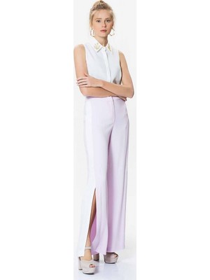 ROMAN Yırtmaç Detaylı Pantolon Lila Y9912002_017