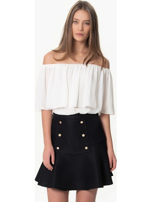 ROMAN DüğmeDetaylı A Kesim Etek Siyah Y1615028_001