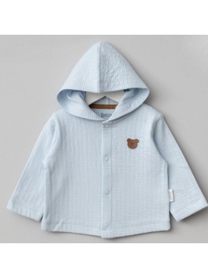 MiraLive Bebitof Kapüşonlu Bebek Hırka 80153 Koyu Mavi