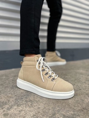 Ebrus Trend JET-206 Ottawa Bağcıklı Ortopedik Taban Süet Erkek Spor Bot SBT - Krem