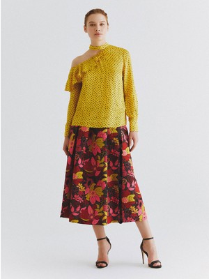 ROMAN Tek Omuz Puantiyeli Bluz Standart Renk K2013058_089