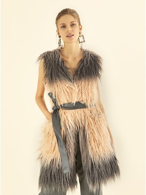 ROMAN Renkli Tüylü Kadın Yelek Standart Renk K1917012_089