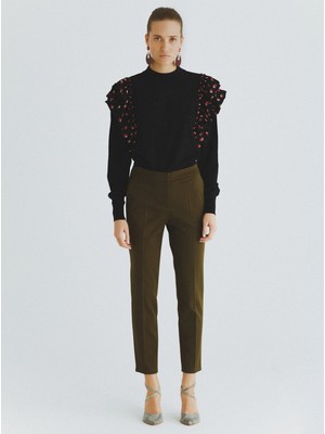 ROMAN Kısa Paça  Kadın Pantolon Haki K2012046_023