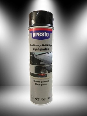 Presto Akrilik Sprey Tamir Boyası Parlak Siyah 500 ml
