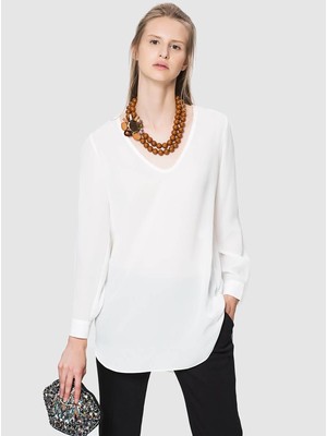 ROMAN V Yaka  Bluz Kemik K1813013_019