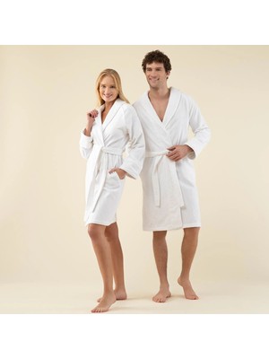 Pamuk Beyaz Bornoz Unisex