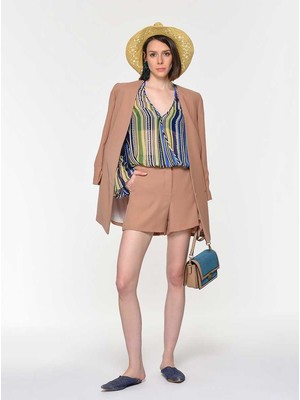 ROMAN Cep Detaylı Kadın Şort Camel Y1912605_035