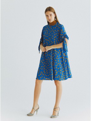 ROMAN Kol Detaylı Puantiyeli  Günlük Elbise Standart Renk K2011058_089