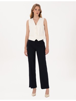 Pierre Cardin Kadın Lacivert Straight Fit Kumaş Pantolon 50319434-VR033