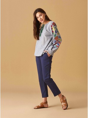 ROMAN Katlı Paça Kadın Pantolon Lacivert Y9912041_015